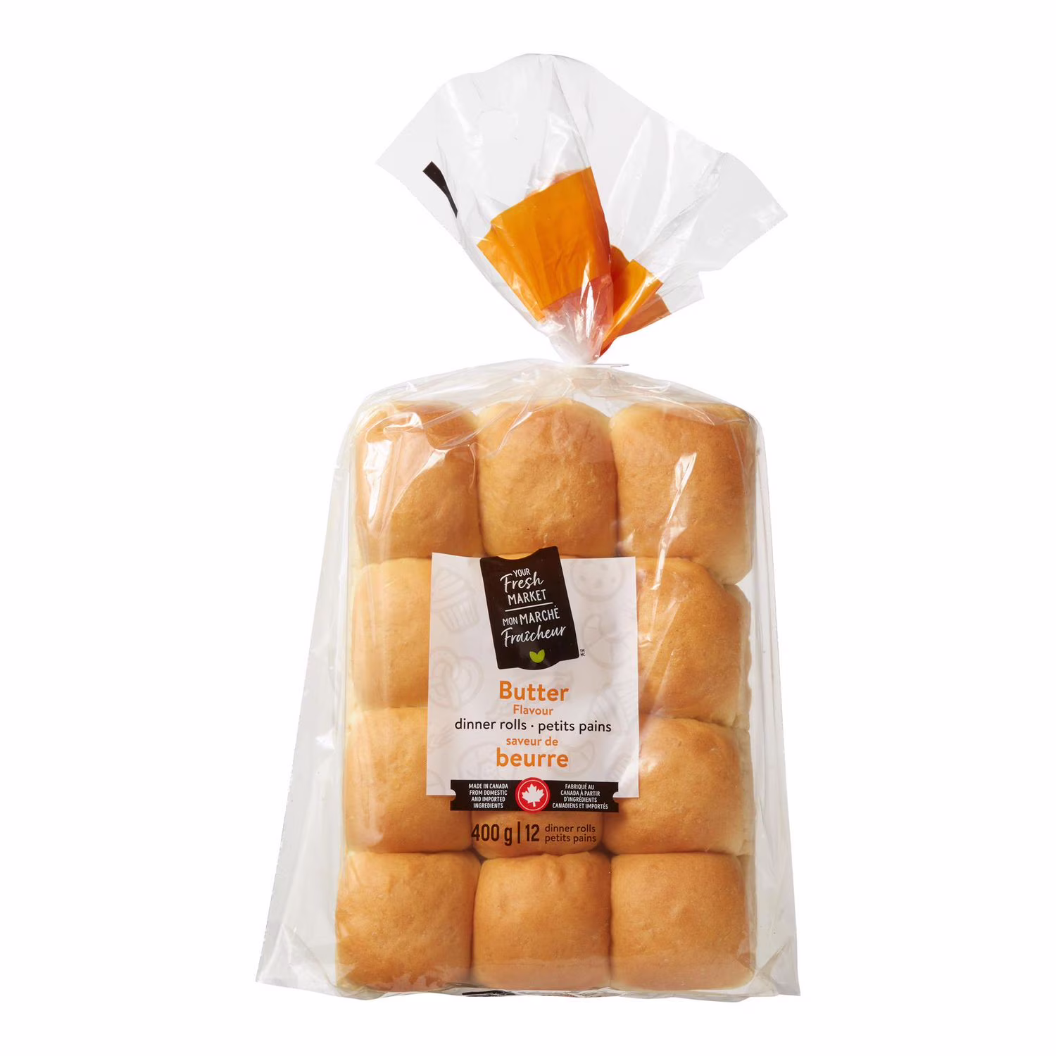 Petits pains à saveur de beurre mon marché fraîcheur 12 morceaux. total de