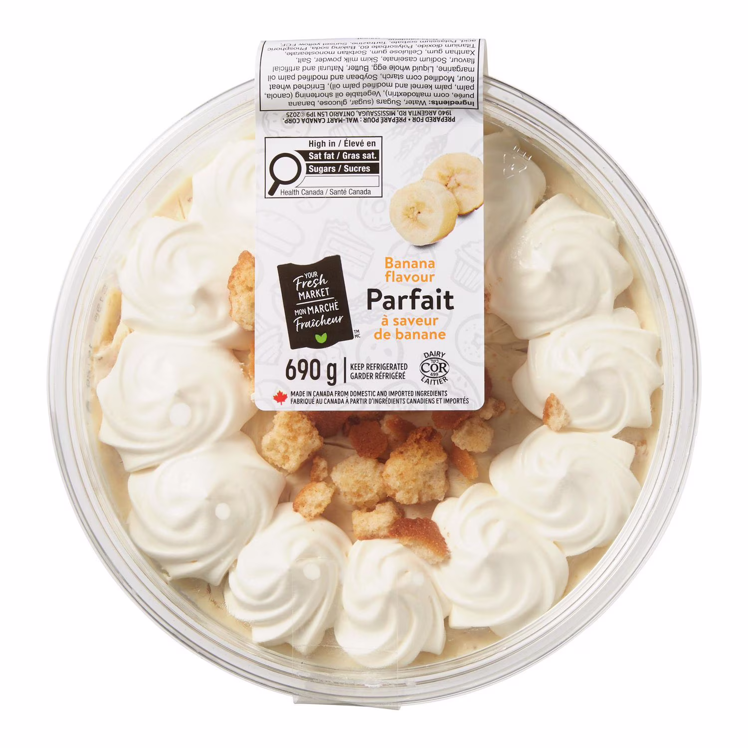 Parfait à la banane mon marché fraîcheur