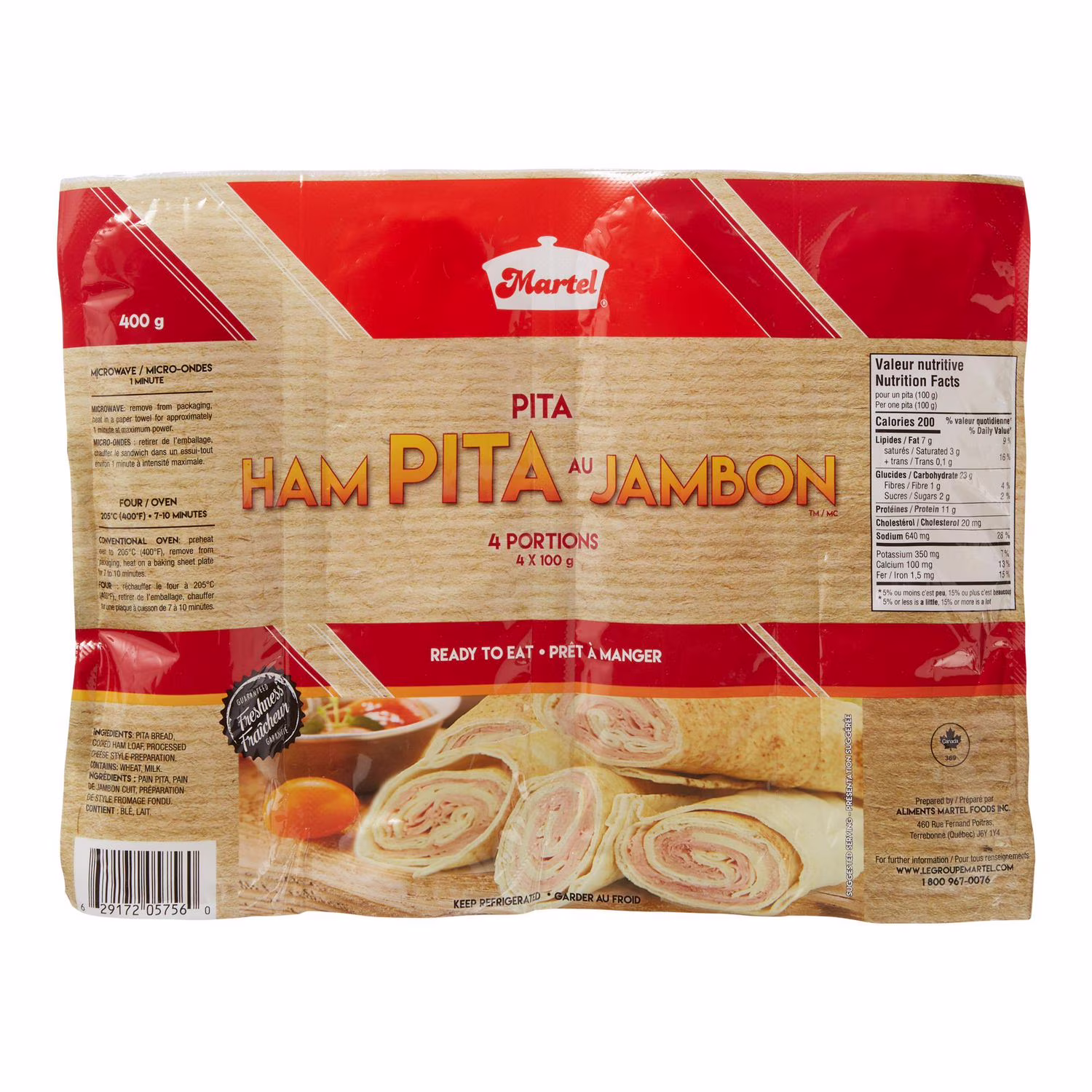 Pita pizza martel (paquet de 4) 4 x  (total de 440 g)