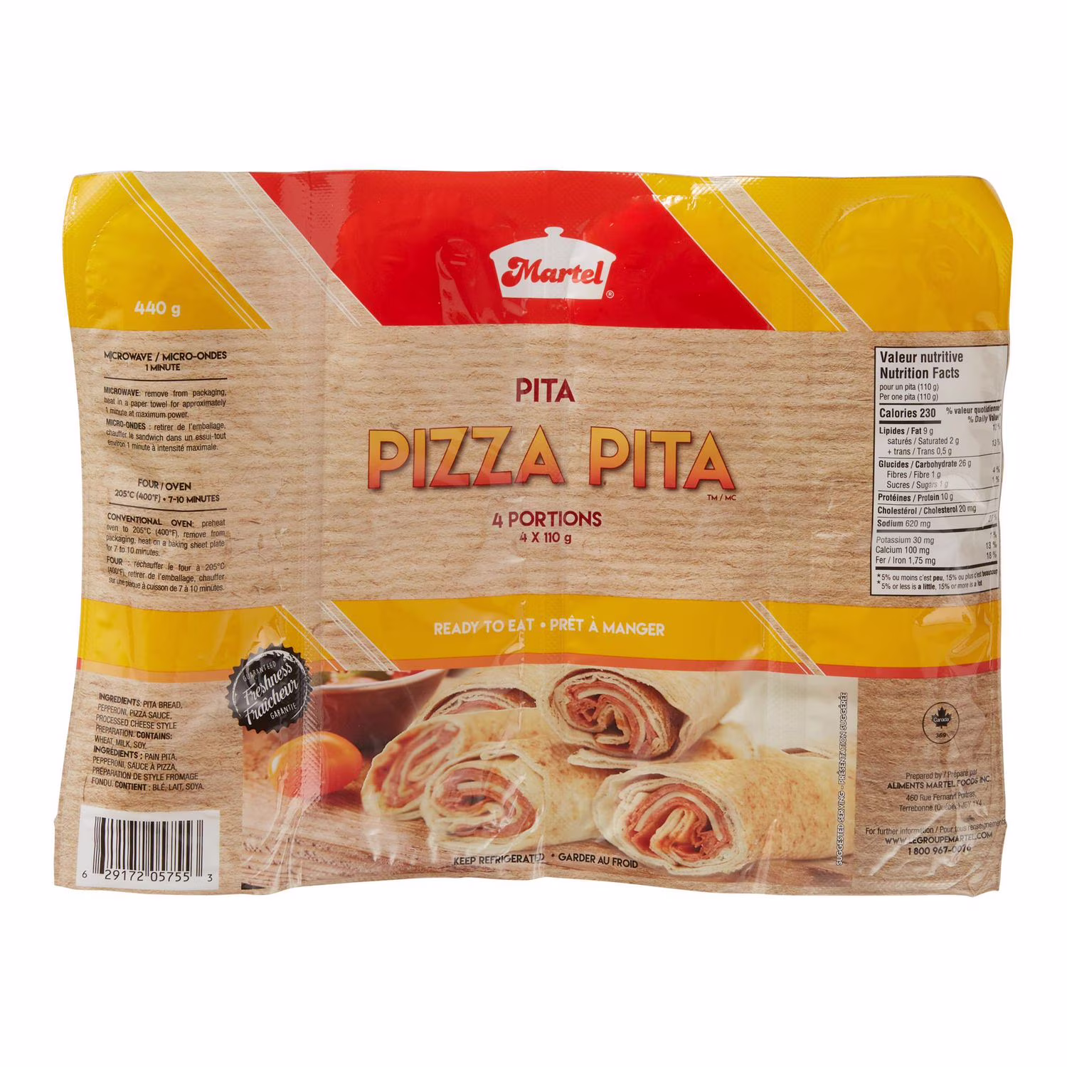 Pita au jambon martel (paquet de 4) 4 x  (total de 400 g)
