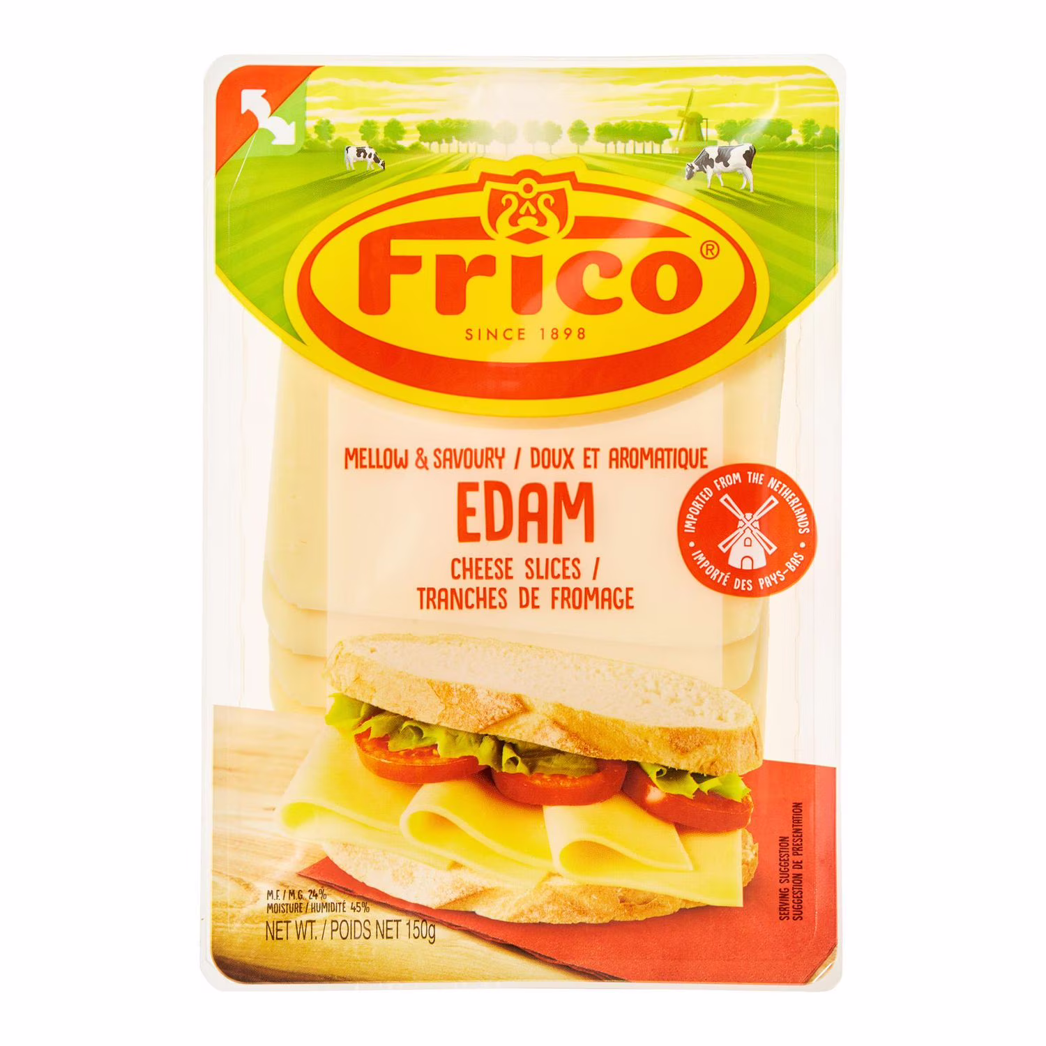 Tranches de fromage edam frico