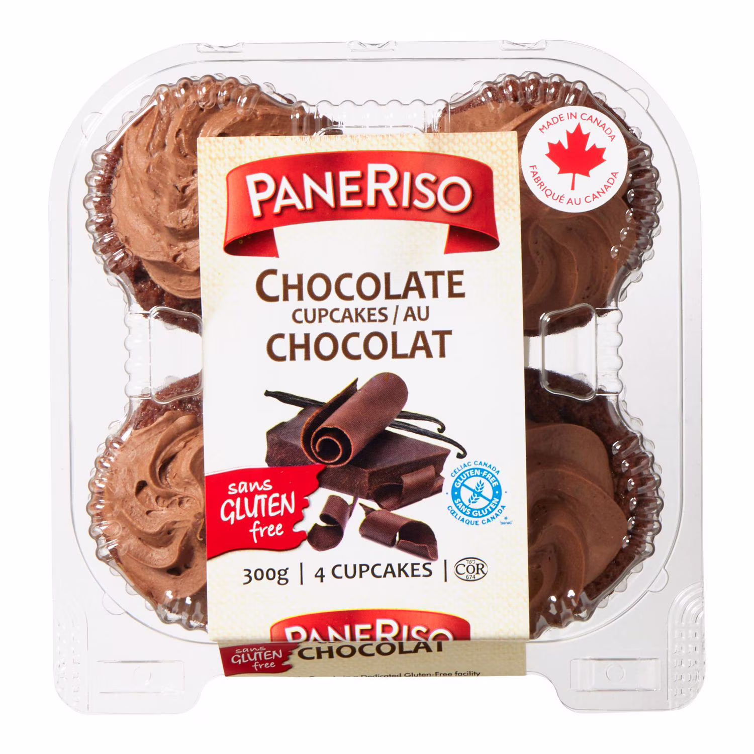 Petits gâteaux au chocolat sans gluten paneriso gluten-free 4 morceaux. total de