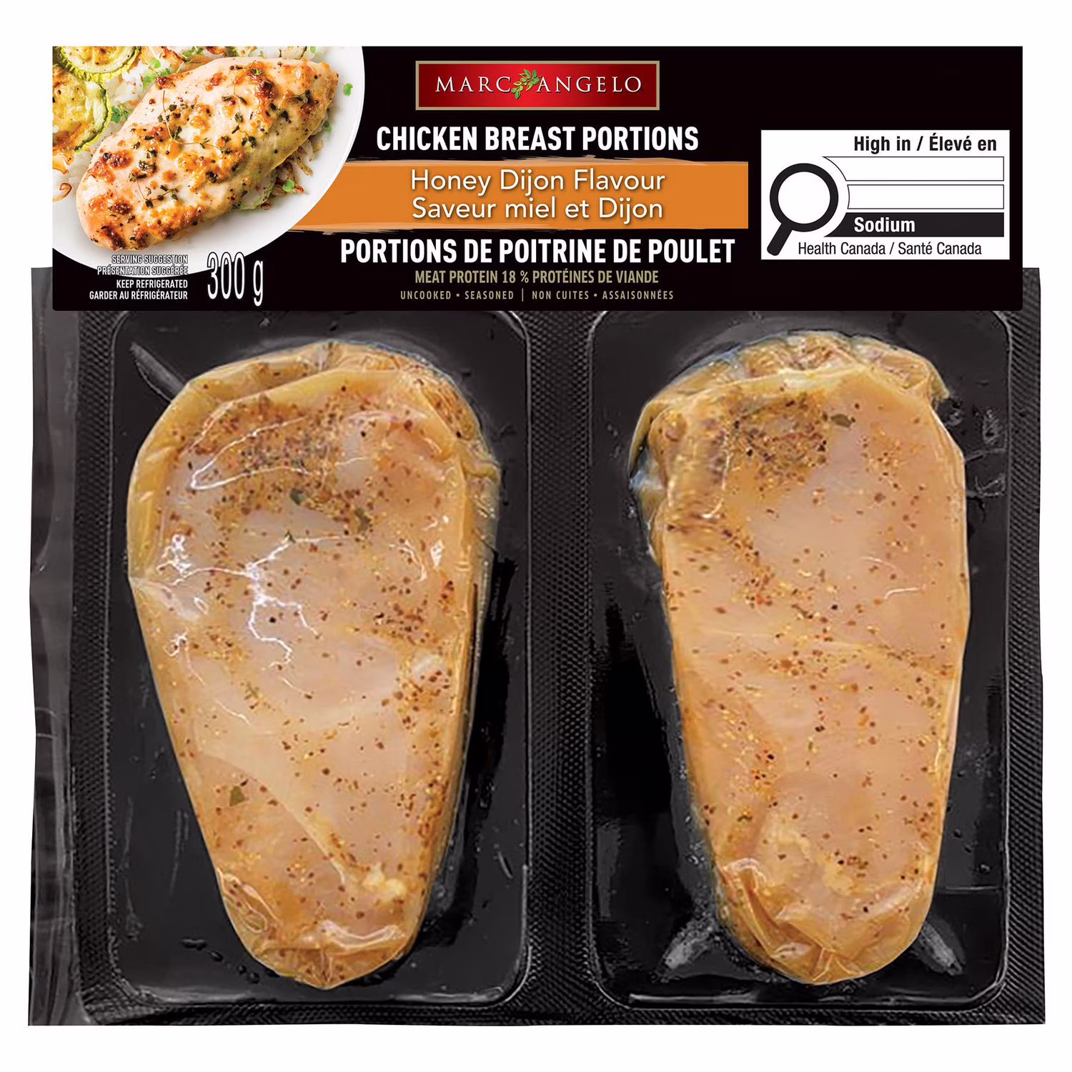 Portions de poitrine de poulet saveur miel et dijon