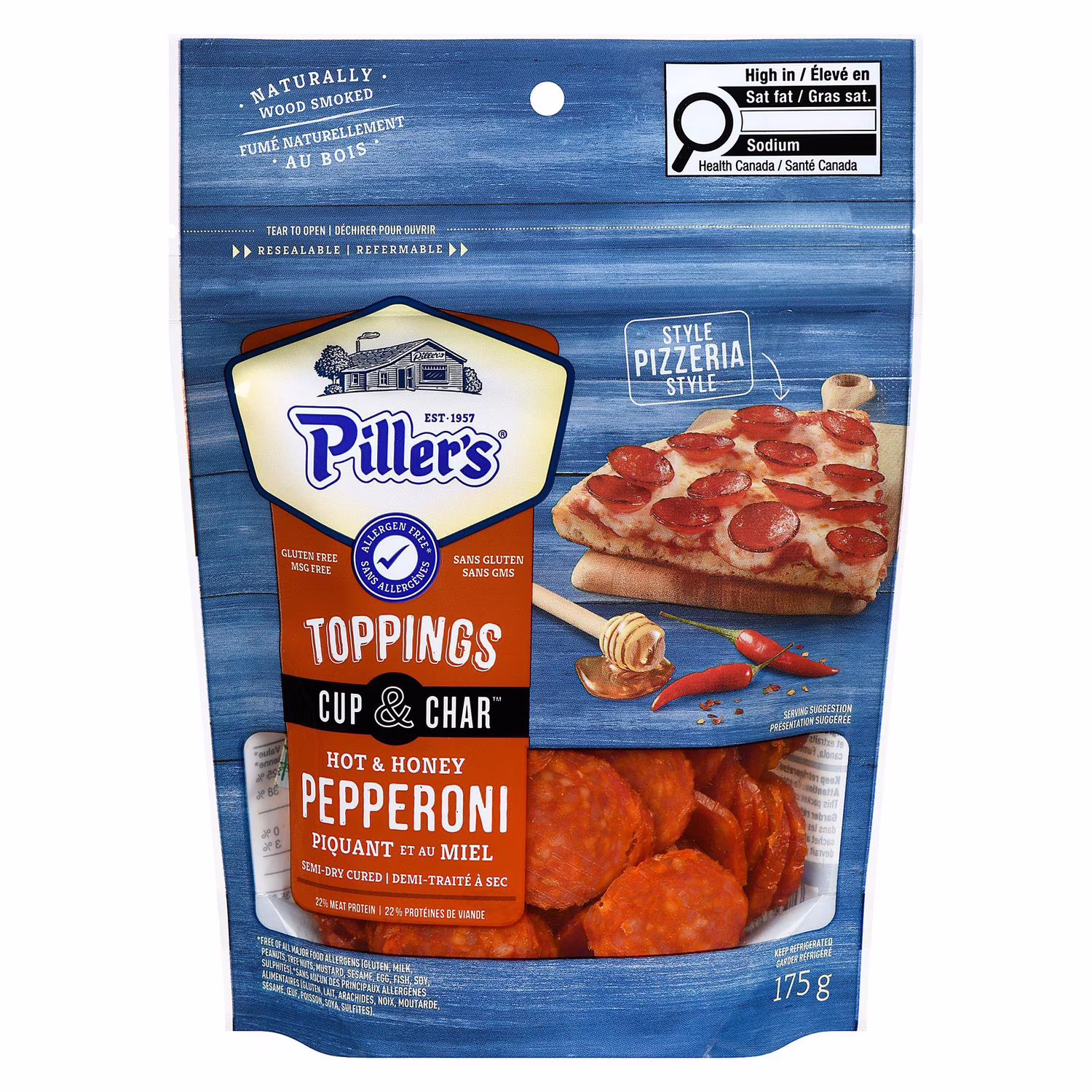 Toppings piquant et au miel cup & char pepperoni pepperoni aromatisé au miel piquant