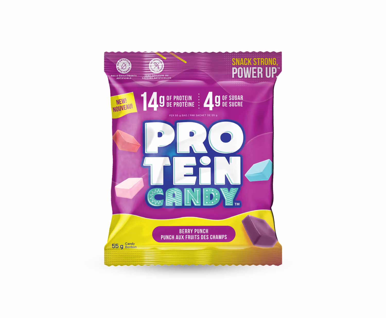 Protein candy. punch aux fruits des champs.  bonbons moelleux protéinés