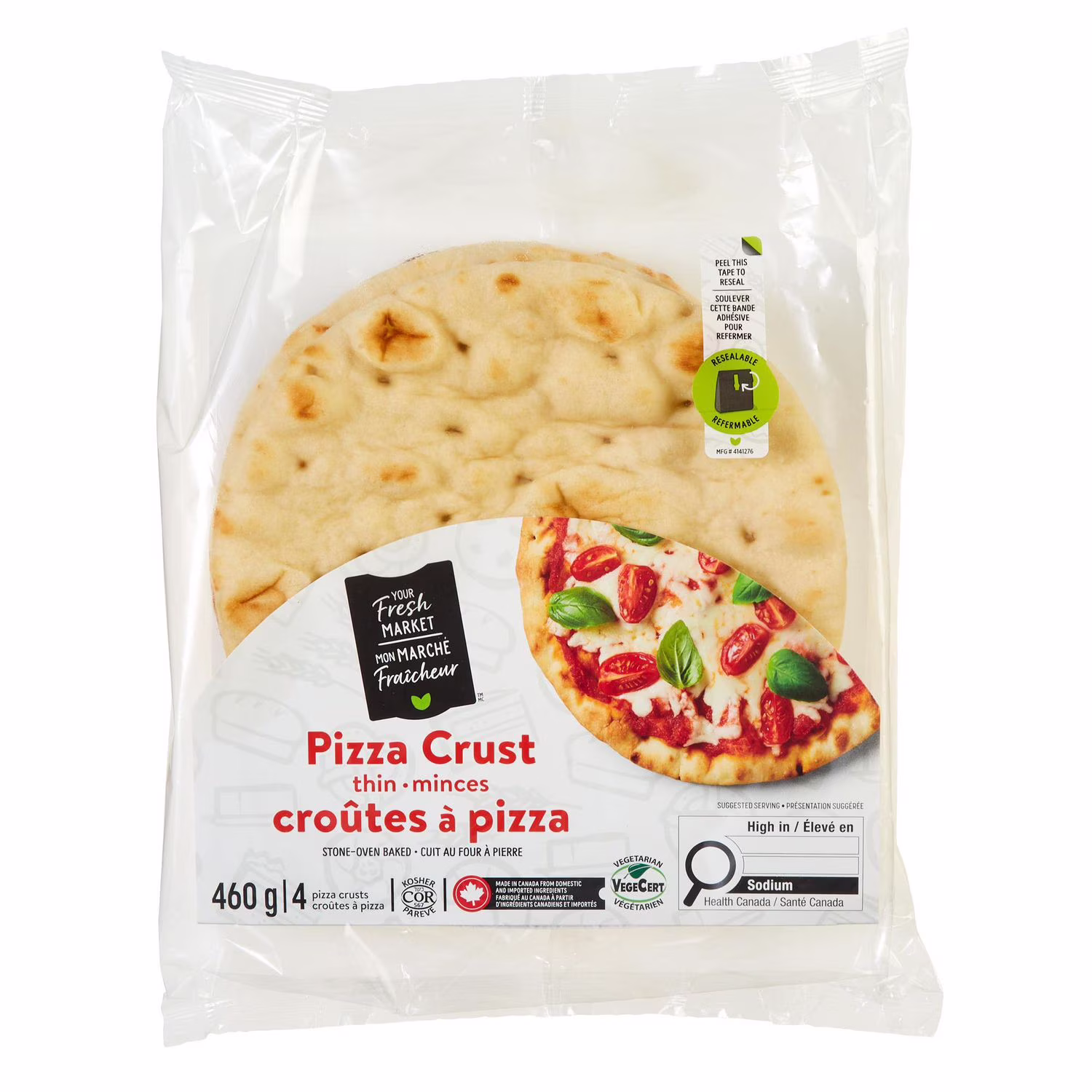 Croûtes à pizza minces mon marché fraîcheur