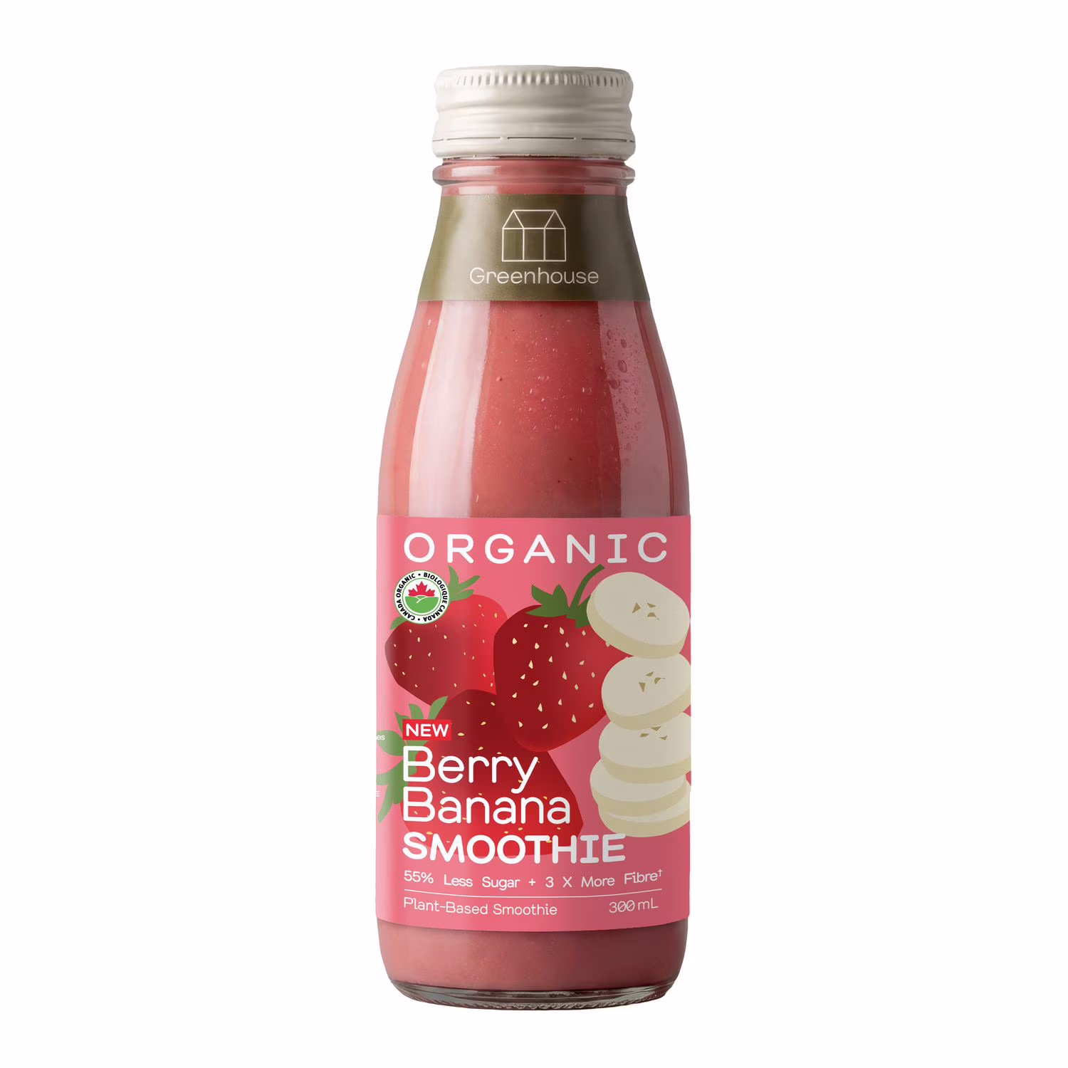 Smoothie aux baies et à la banane biologique greenhouse