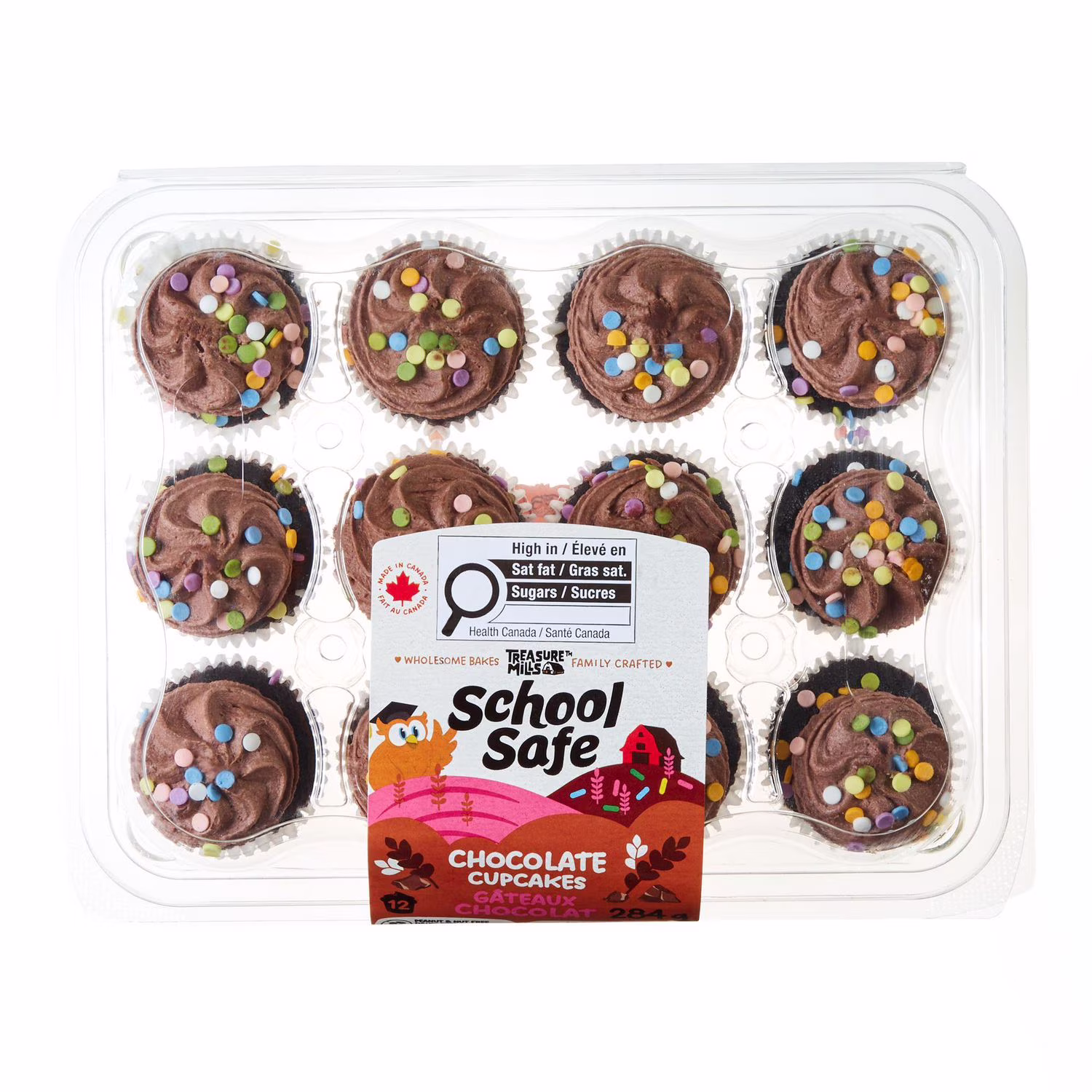 Petits gâteaux au chocolat school safe 12 morceaux. total de
