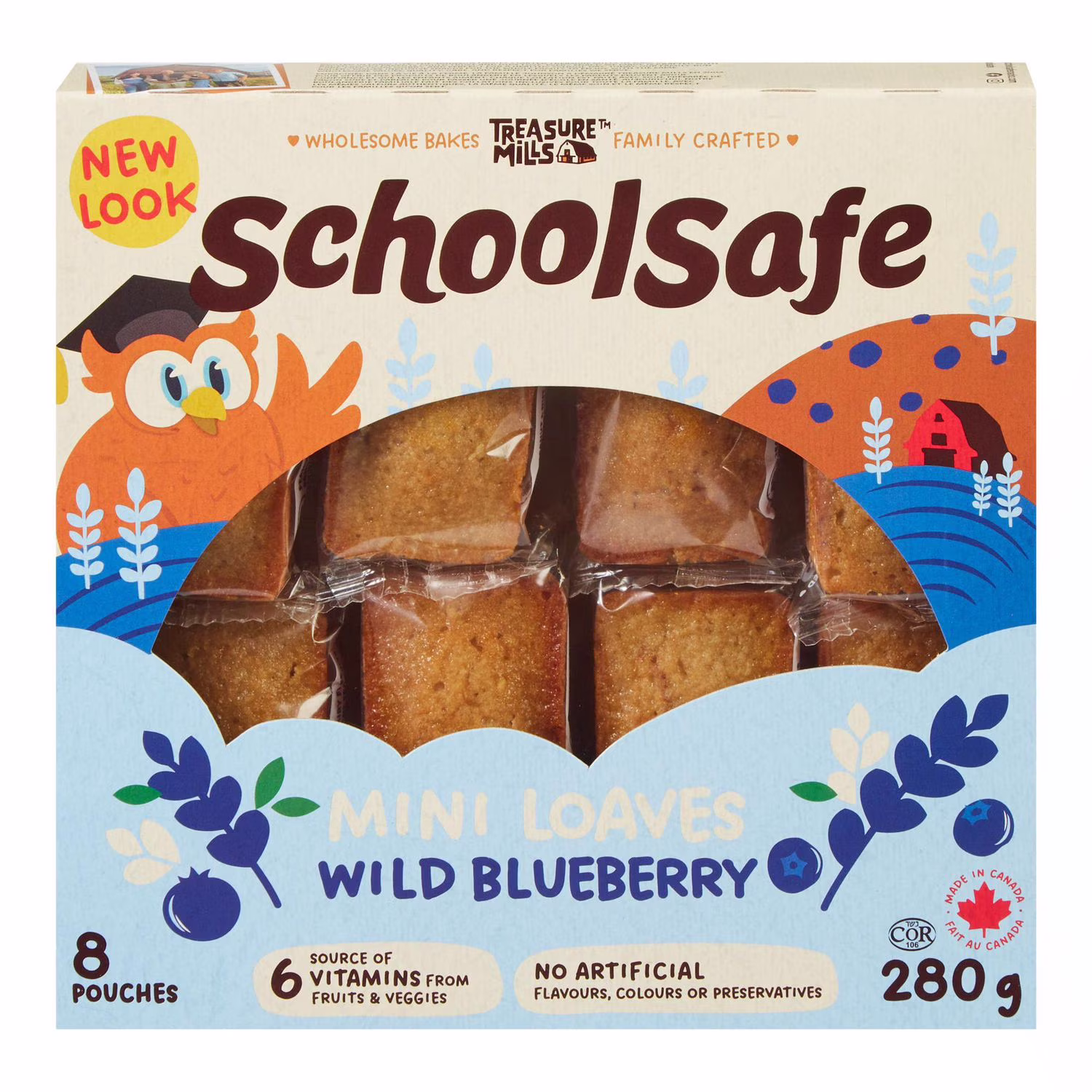 Mini miches aux bleuets sauvages school safe 8 morceaux. total de