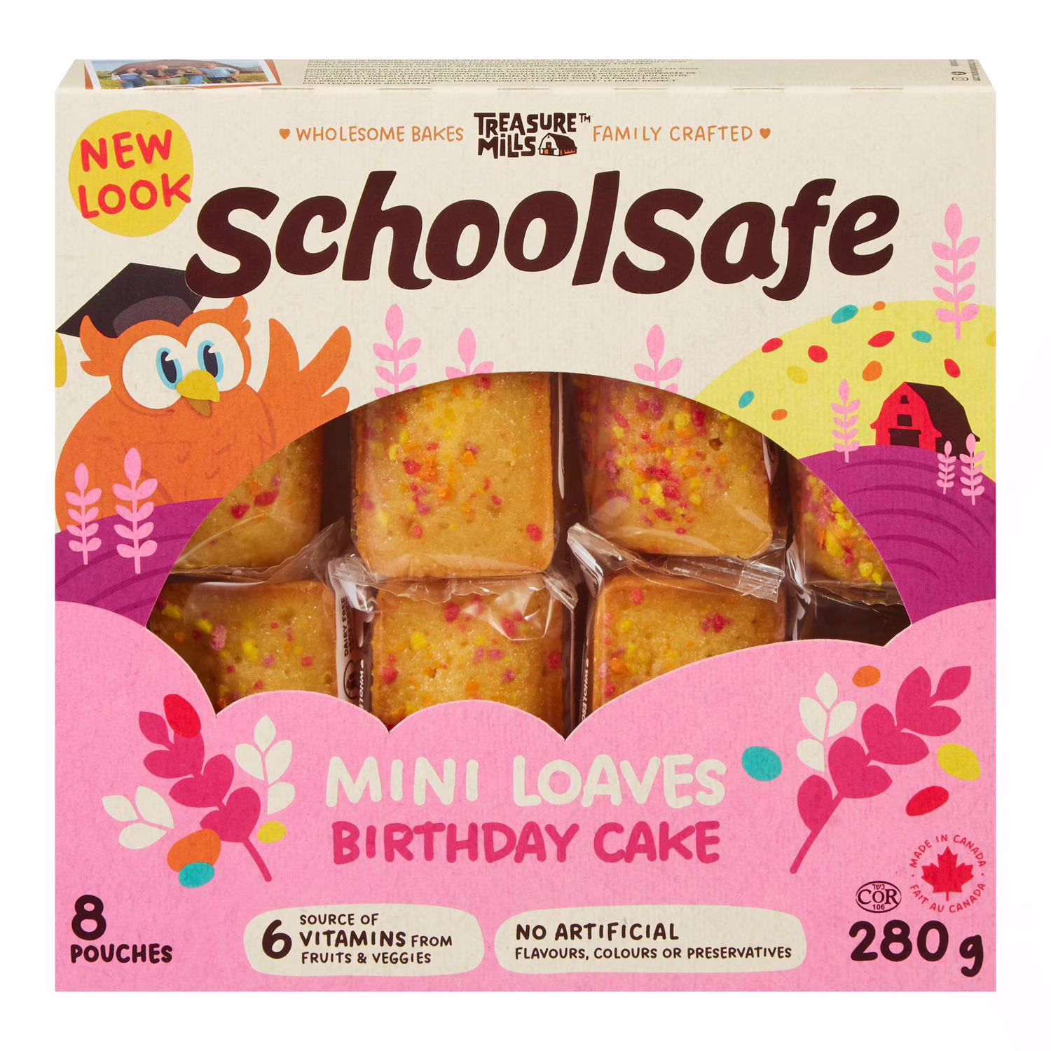 Mini miches gâteau danniversaire school safe 8 morceaux. total de