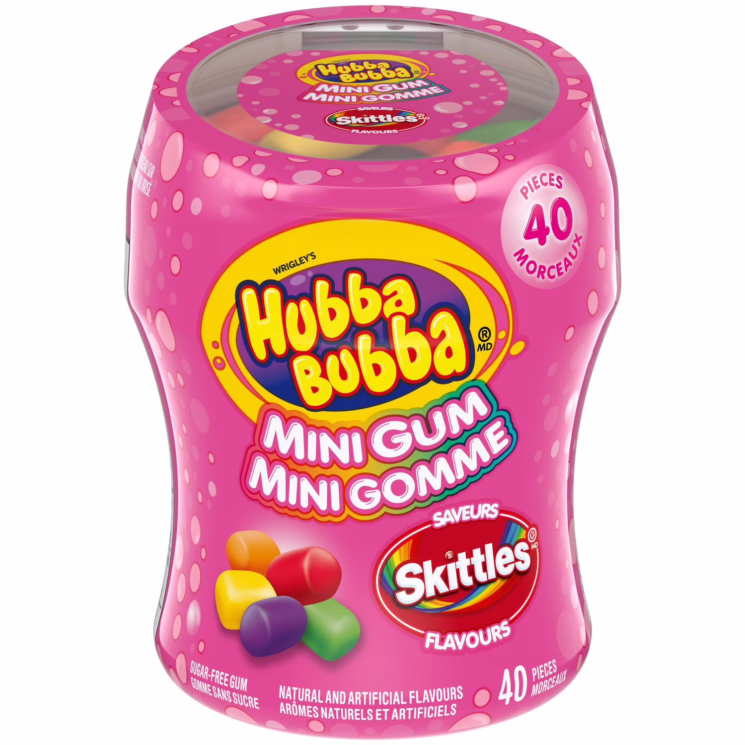 Wrigley's Hubba Bubba Gomme Sans Sucre Mini Gomme Saveurs Skittles 40 un