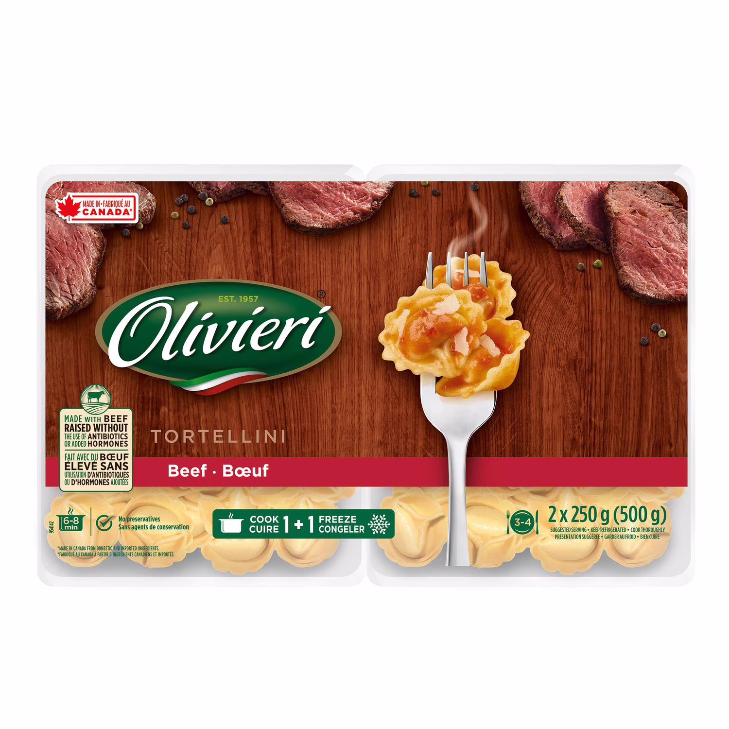 Tortellini au bœuf olivieri pâtes fraîches. 2 x