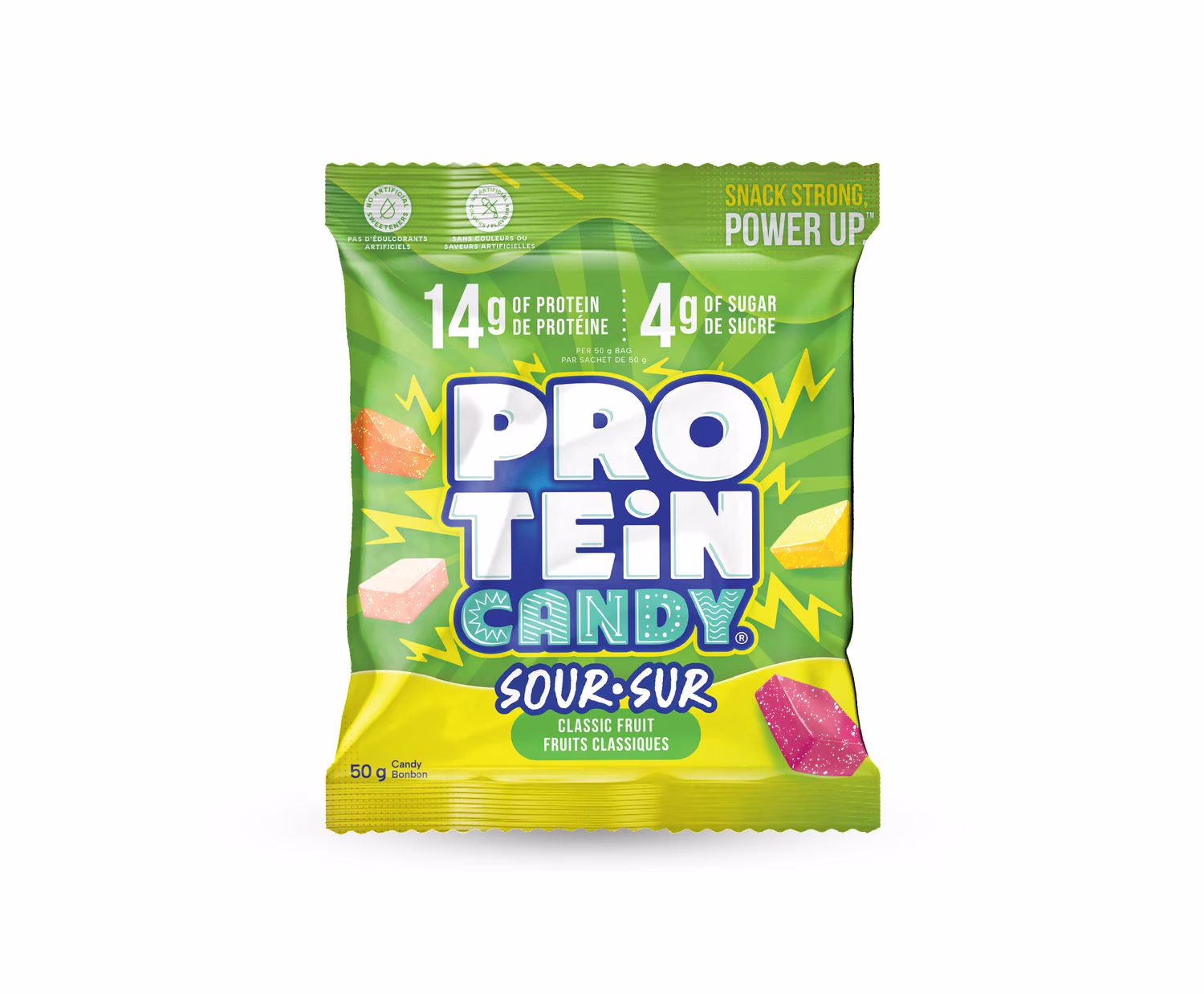 Protein candy. acidulé classique aux fruits. bonbons moelleux protéinés