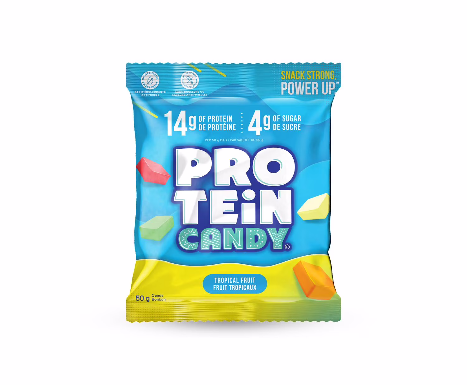 Protein candy. fruits tropicaux. bonbons moelleux protéinés