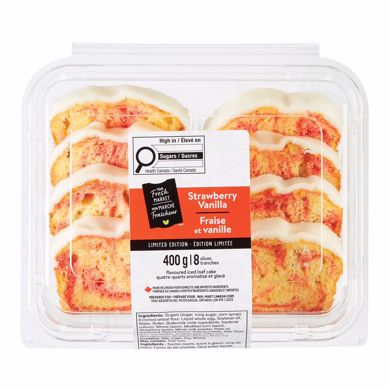 Quatre-quarts aux fraises aromatisé à la vanille et glacé mon marché fraîcheur