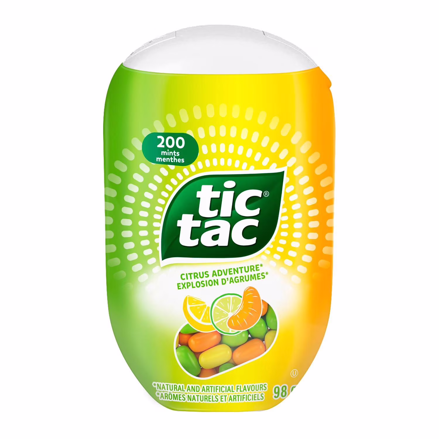 Tic tac menthes. explosion d'argumes. bonbons à la menthe. 200 pilules.