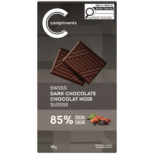 Compliments Chocolat noir suisse 85 % cacao 100 g