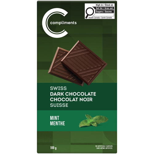 Compliments Chocolat noir suisse menthe 100 g