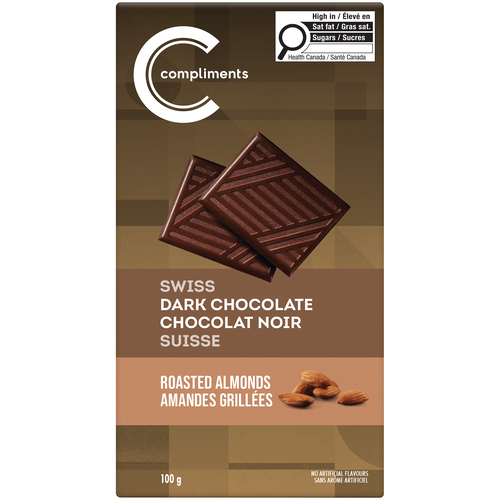 Compliments Chocolat noir suisse amandes grillés 100 g
