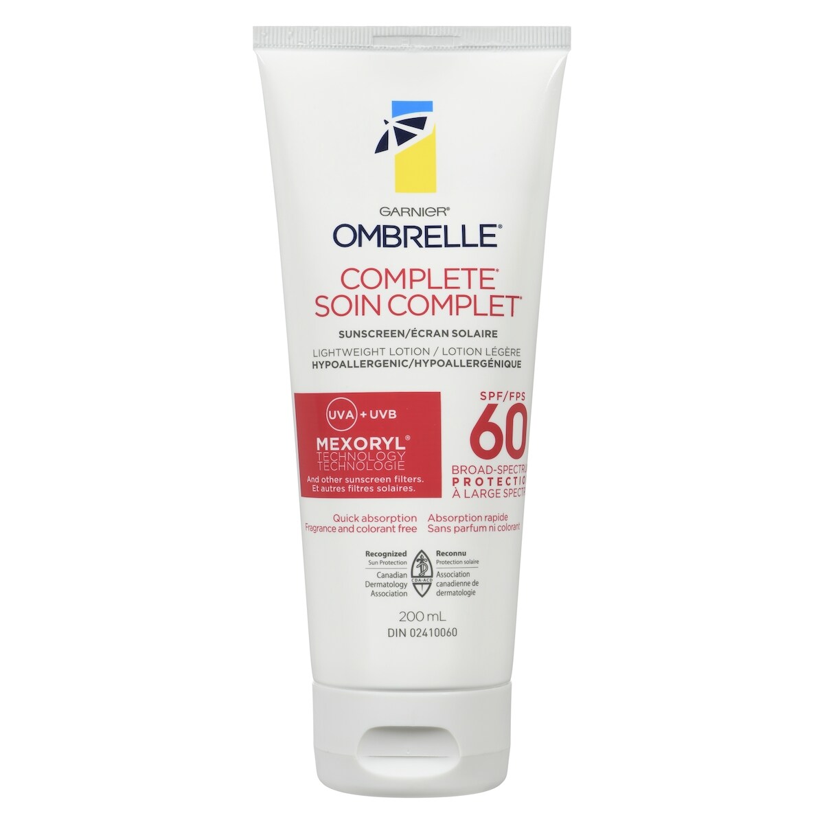 Soin complet écran solaire lotion légère fps 60 protection à large spectre uva + uvb