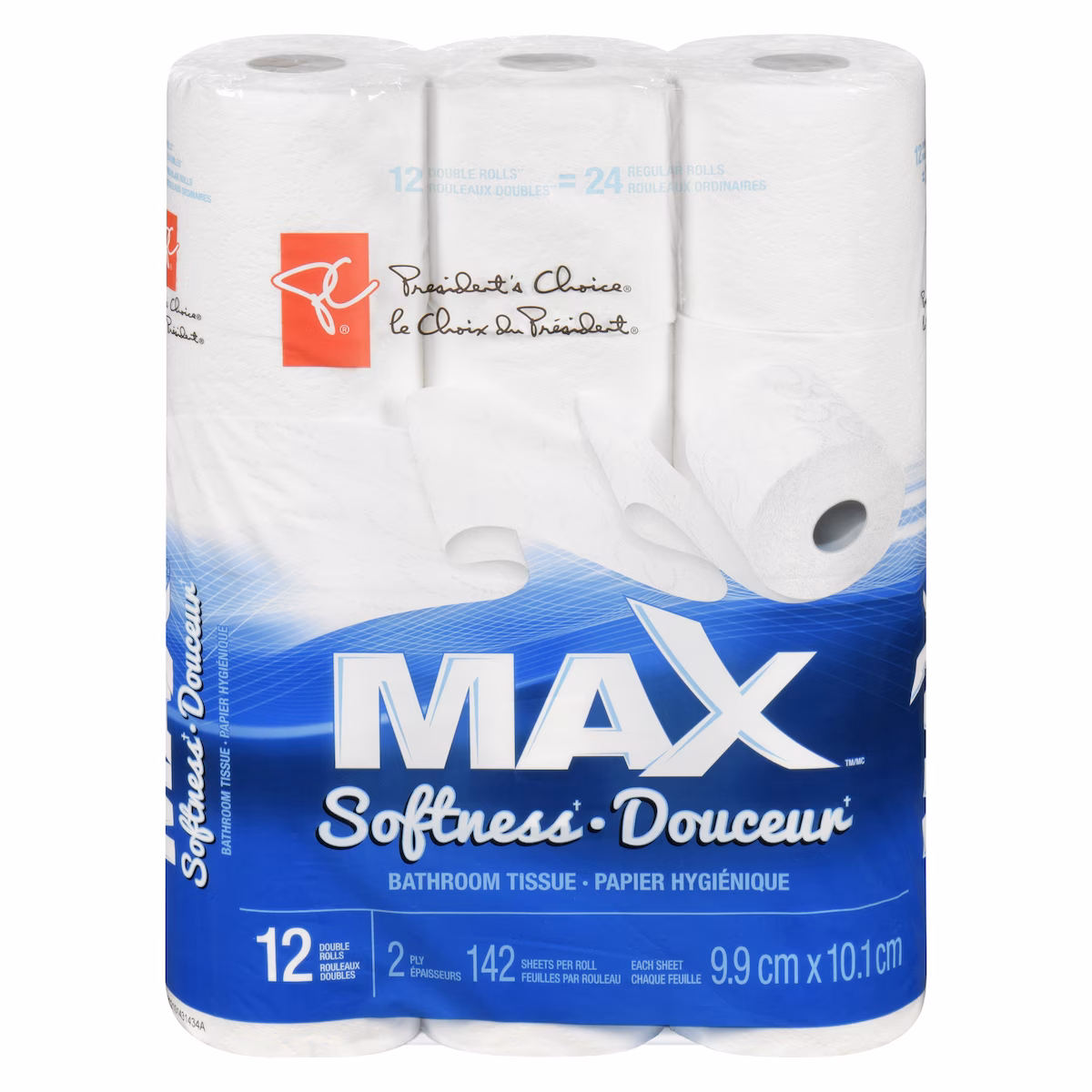 Max Papier hygiénique doux, 12 rouleaux doubles  24 rouleaux simples