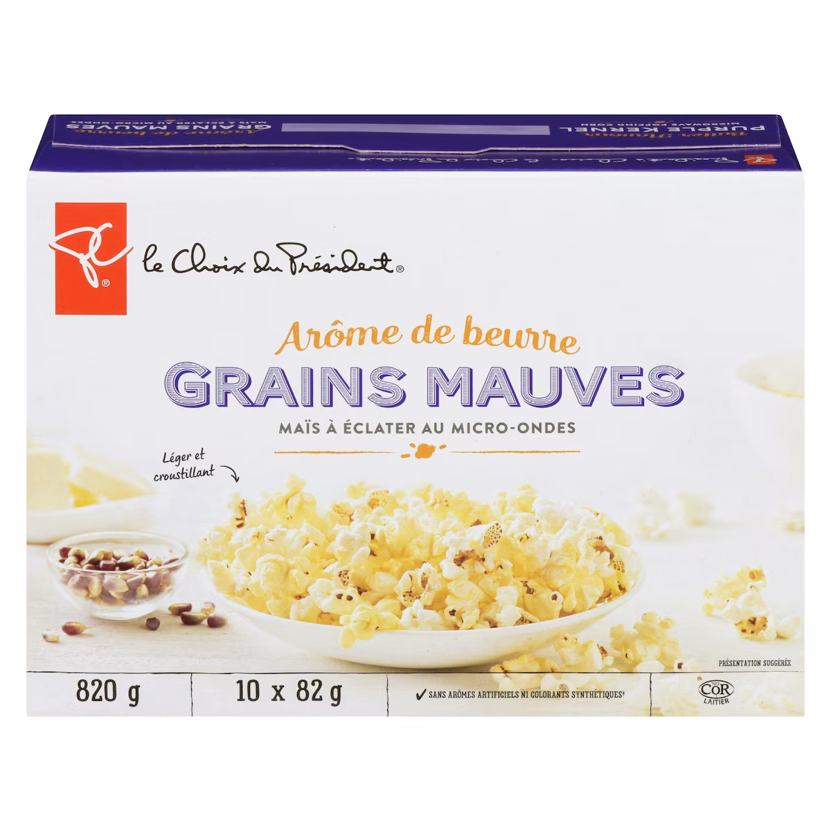 Maïs à grains mauves à éclater au micro-ondes à arôme de beurre