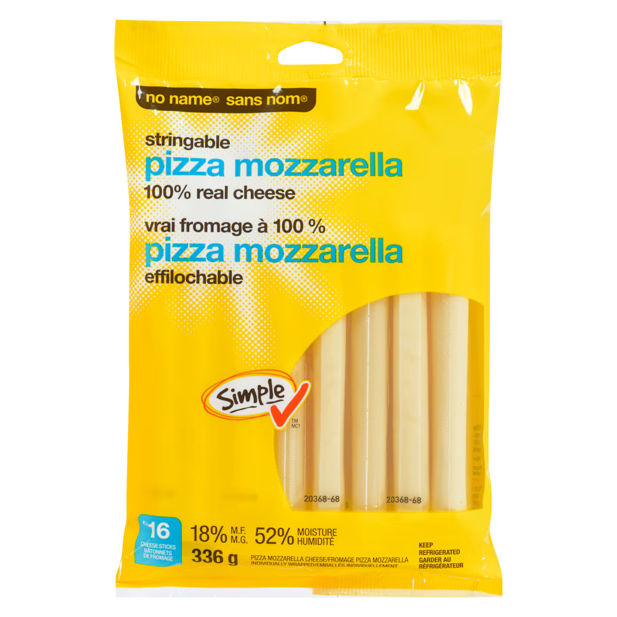 Vrai fromage à 100 % pizza mozarella effilochable