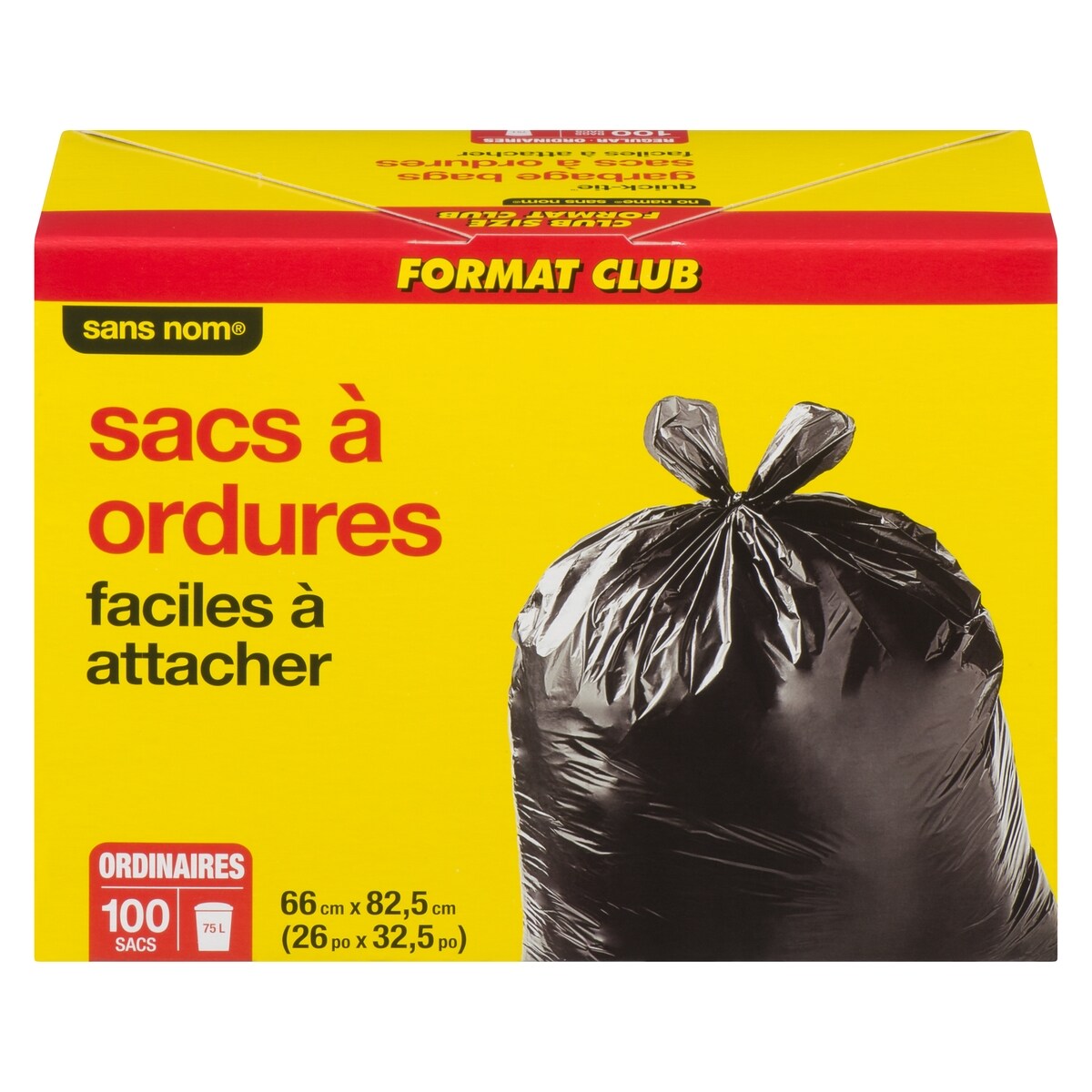 Sacs à ordures, ordinaires en format club