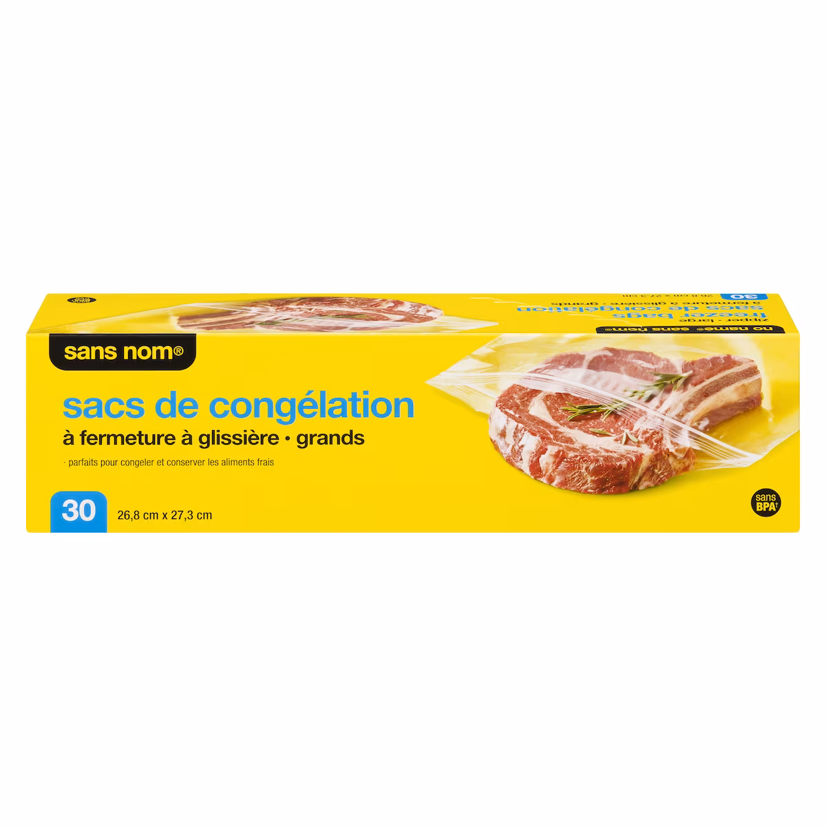 Sacs de congélation à fermeture à glissière, grands