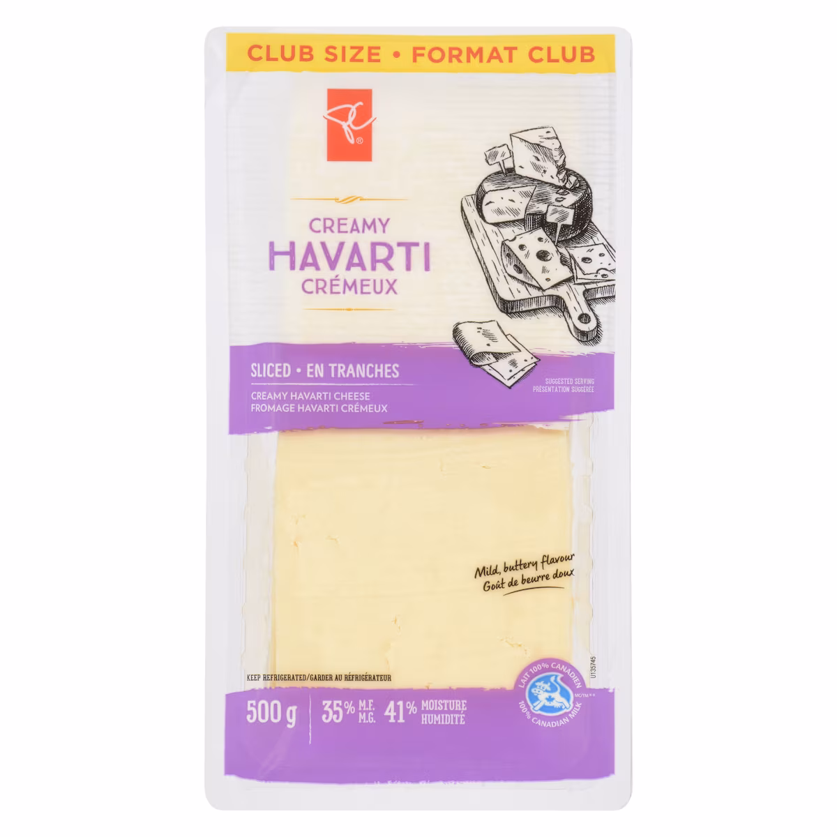 Fromage Havarti Crémeux En Tranches 32% M.G. Format Club