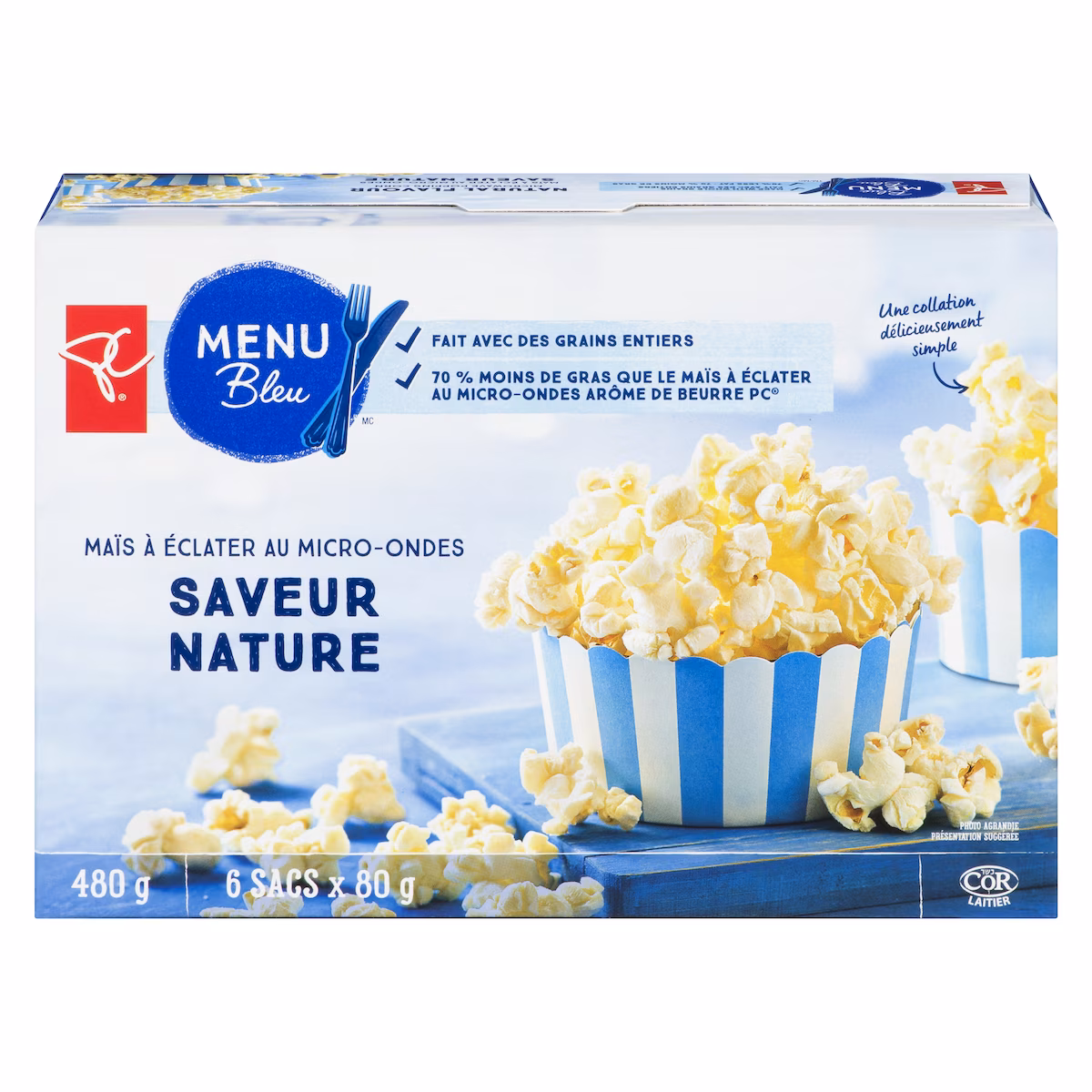 Maïs à éclater au micro-ondes, saveur nature