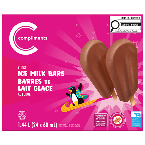 Compliments Barres de lait glacé au Fudge 24 x 60 ml