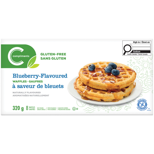 Compliments Gaufres aux bleuets sans gluten 320 g (congelées)