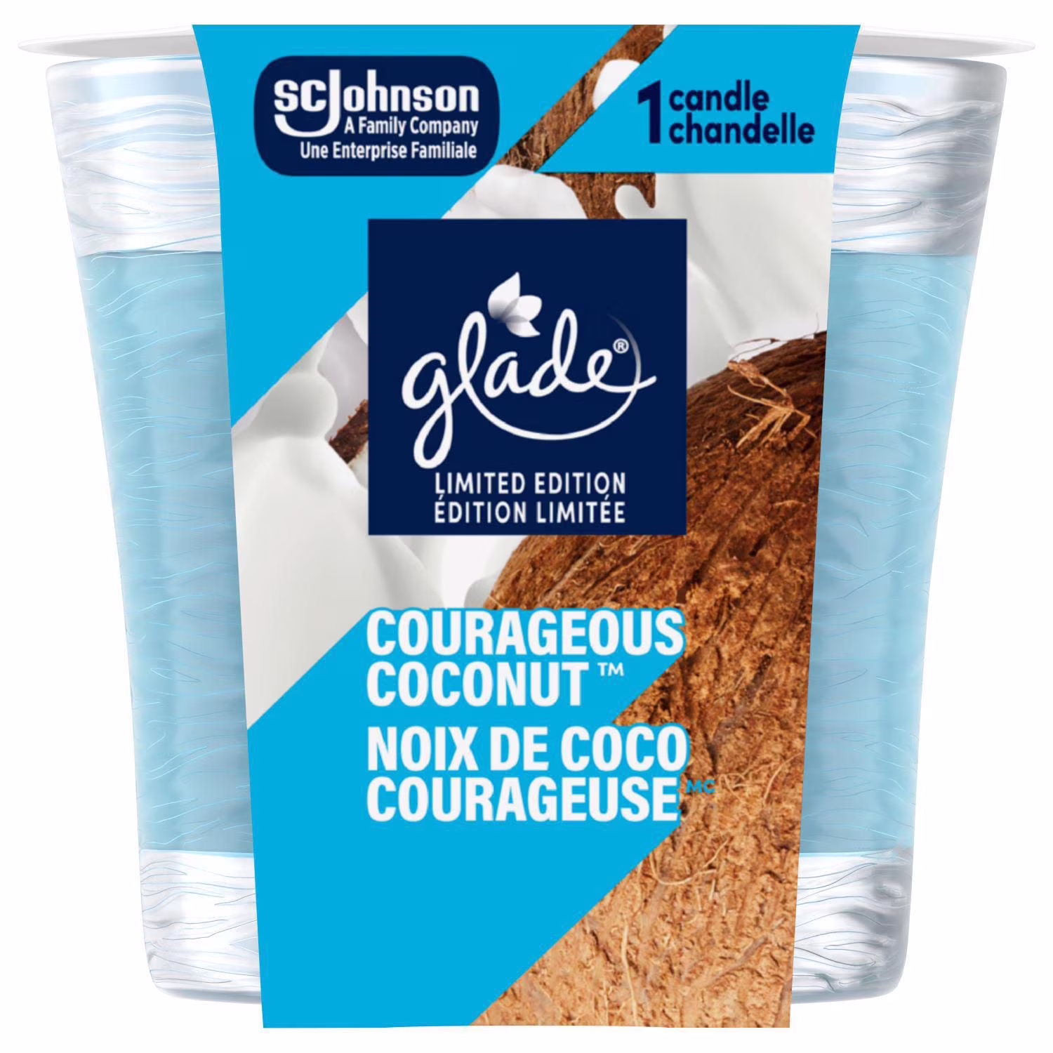 Glade chandelle parfumée. courageous coconut