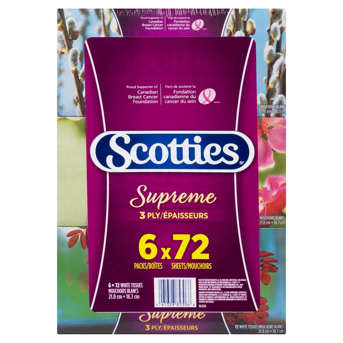 SupremeMouchoirs Blancs 3 Épaisseurs 6 Boîtes x 72 Mouchoirs