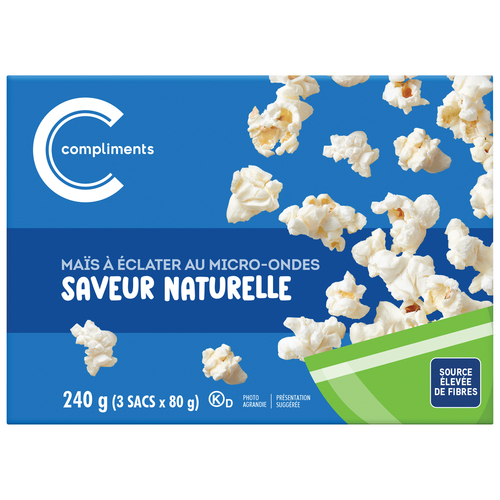 Compliments Maïs a éclater au micro-ondes saveur naturelle 240 g