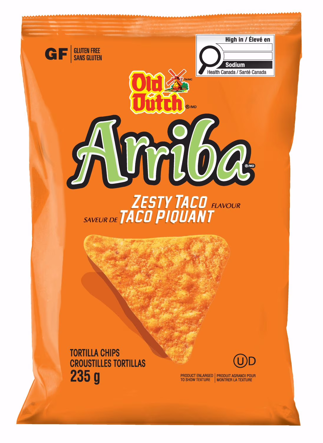 Old dutch arriba croustilles tortilla taco piquant