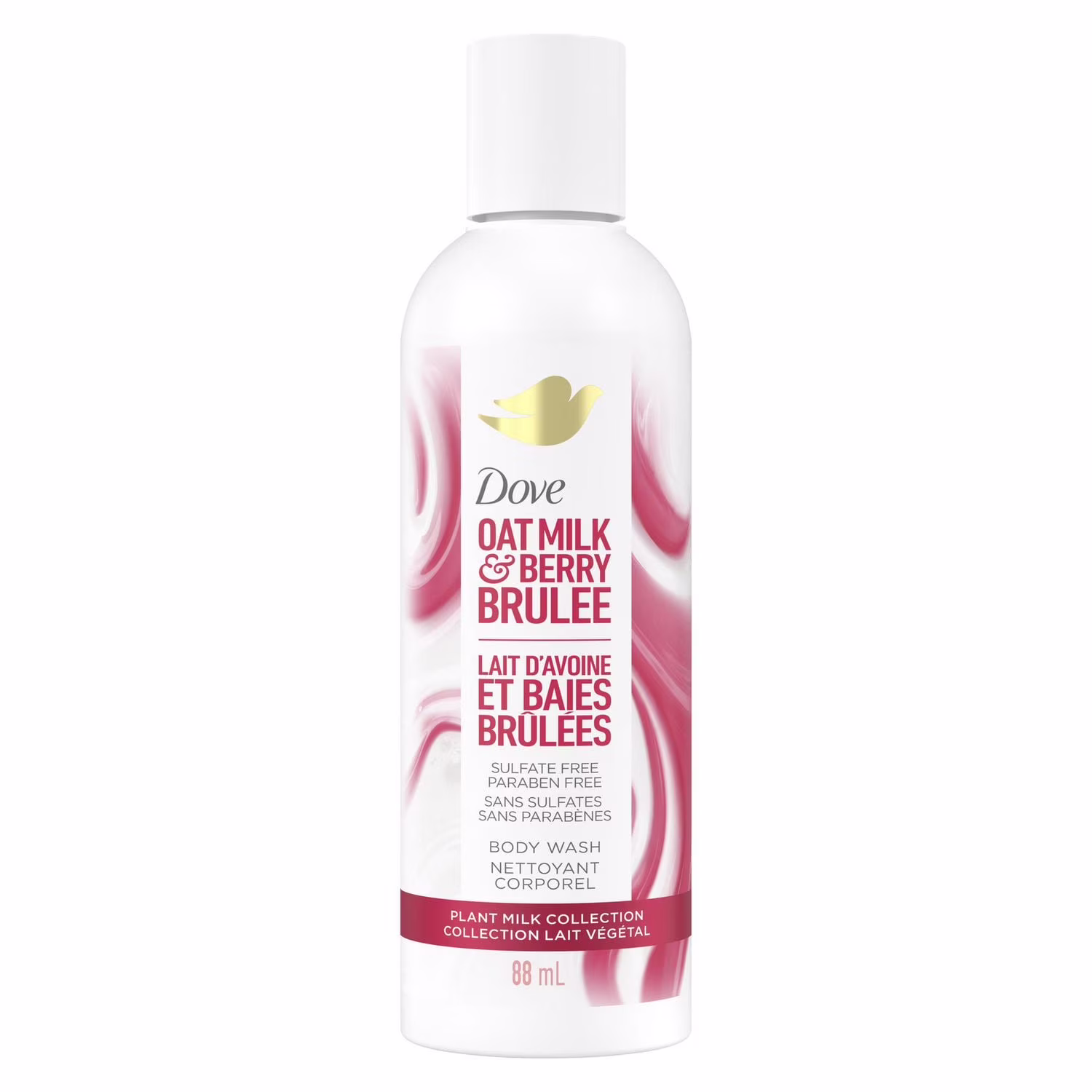 Dove collection lait végétal nettoyant corporel lait d'avoine et baies brûlées.