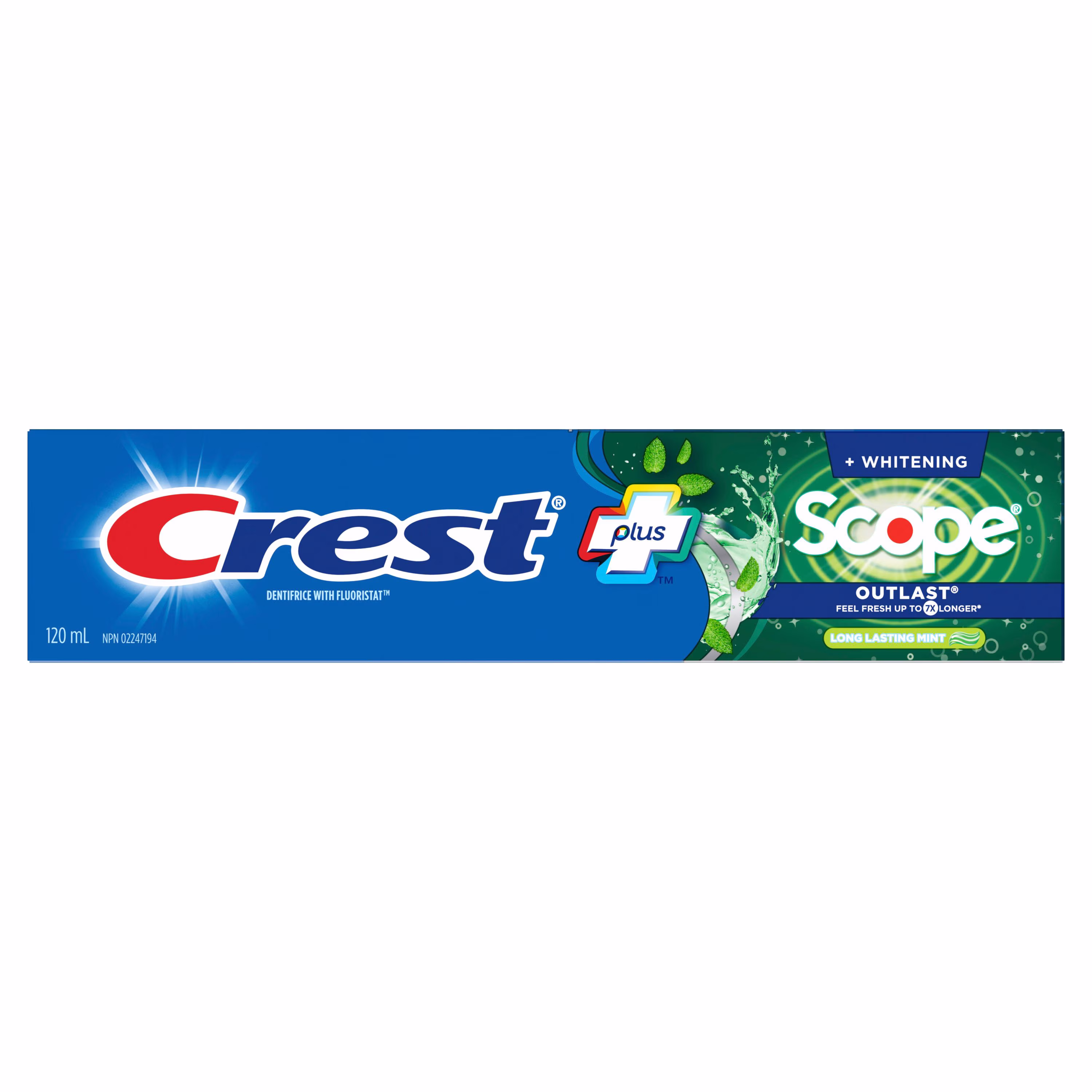 Dentifrice blanchissant à la menthe de longue durée