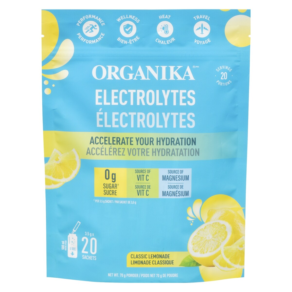 Électrolytes de poudre limonade classique