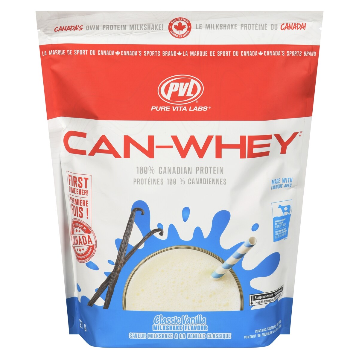 Protéines 100 % canadiennes saveur milkshake a la vanille classique