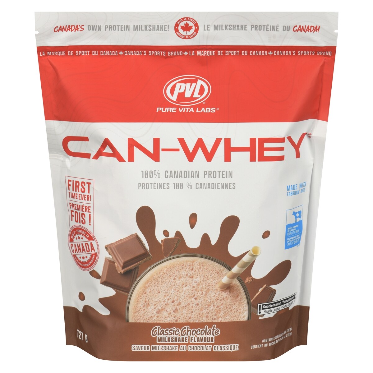Protéines 100 % canadiennes saveur milkshake au chocolat classique