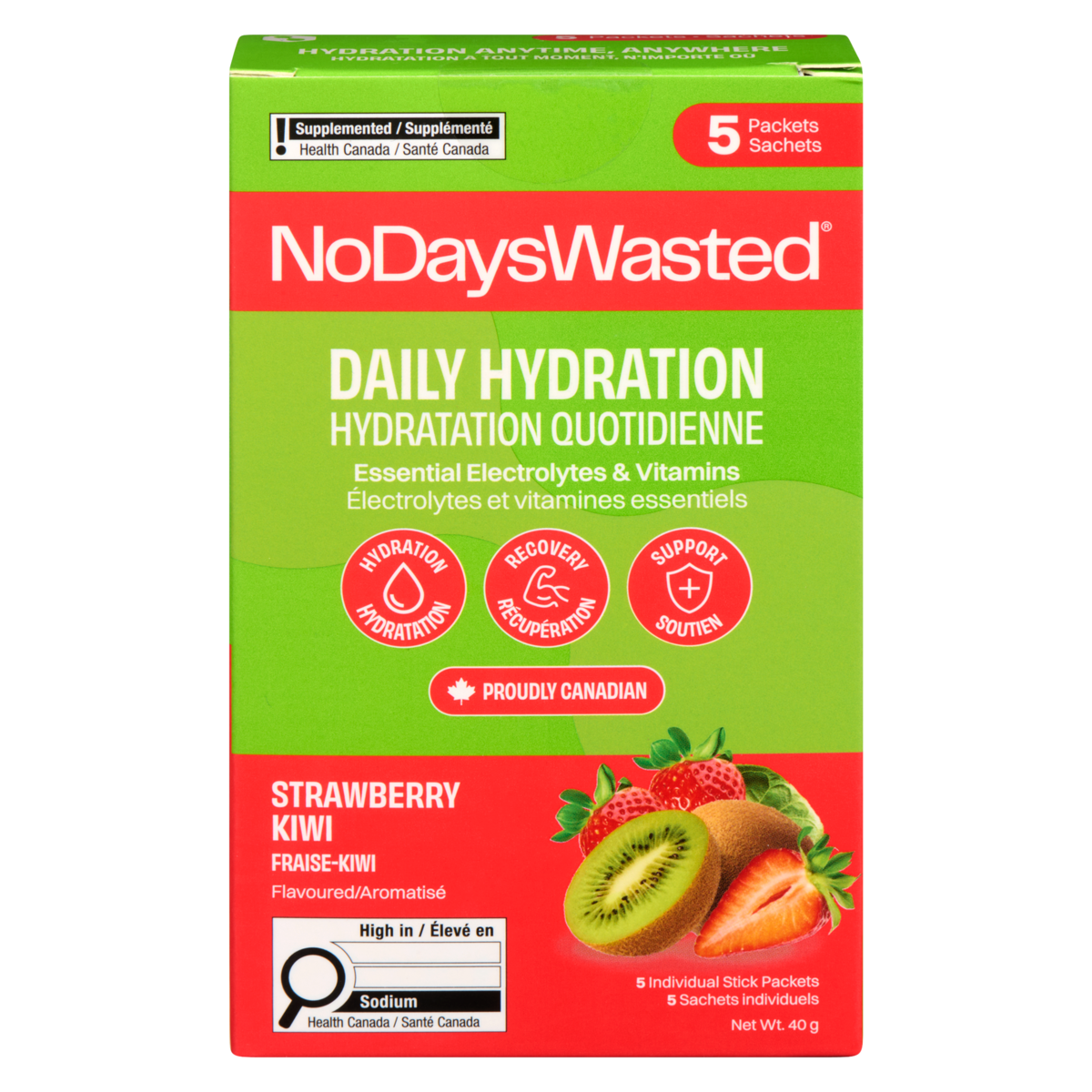Hydratation quotidienne fraise-kiwi aromatisé