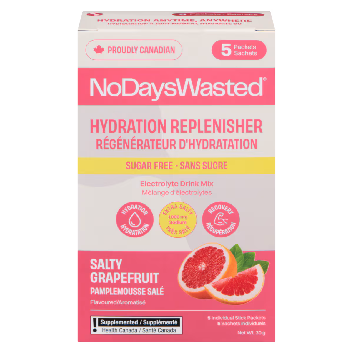Régénérateur d'hydratation sans sucre pamplemousse salé aromatisé