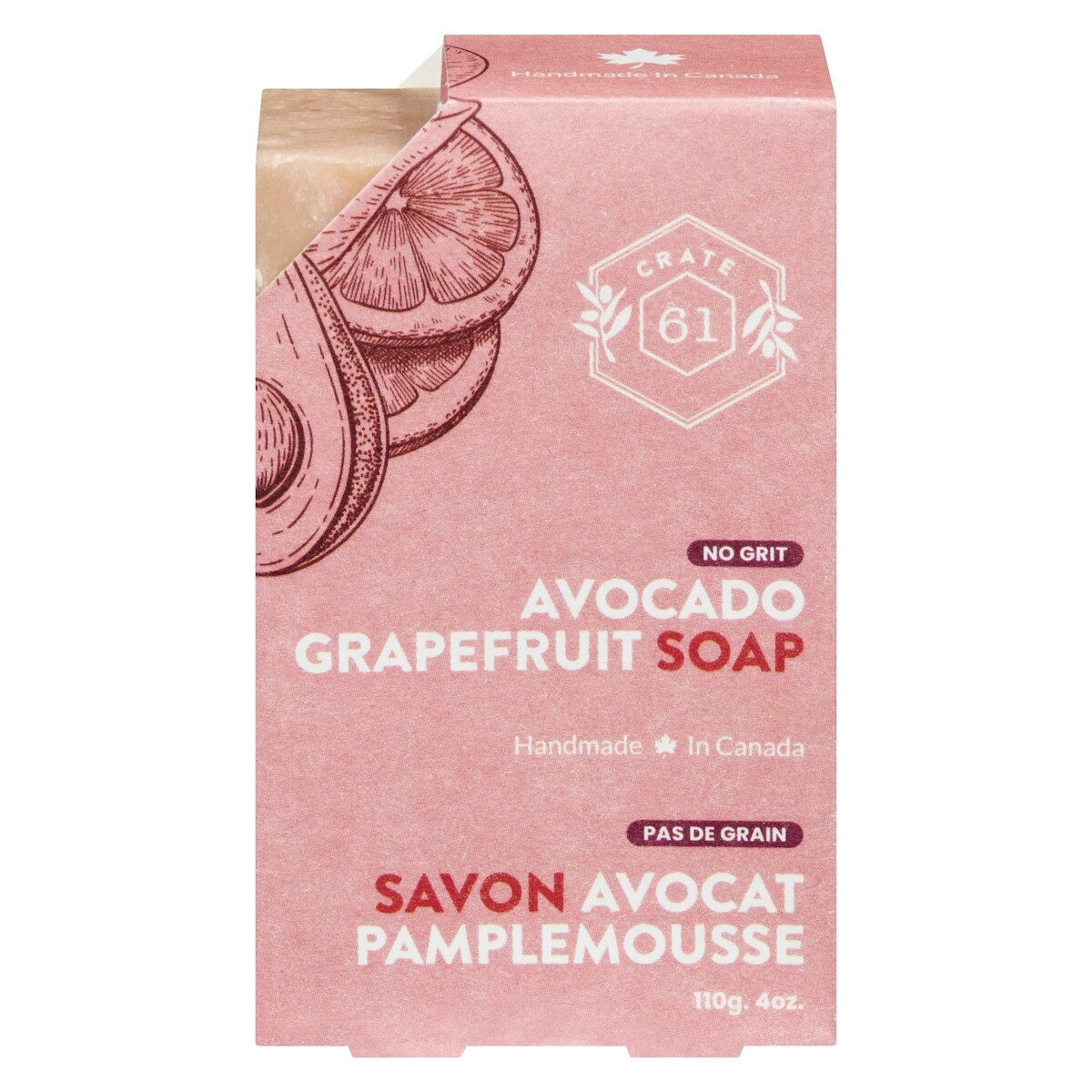 Savon naturel Crate 61, avocat et pamplemousse