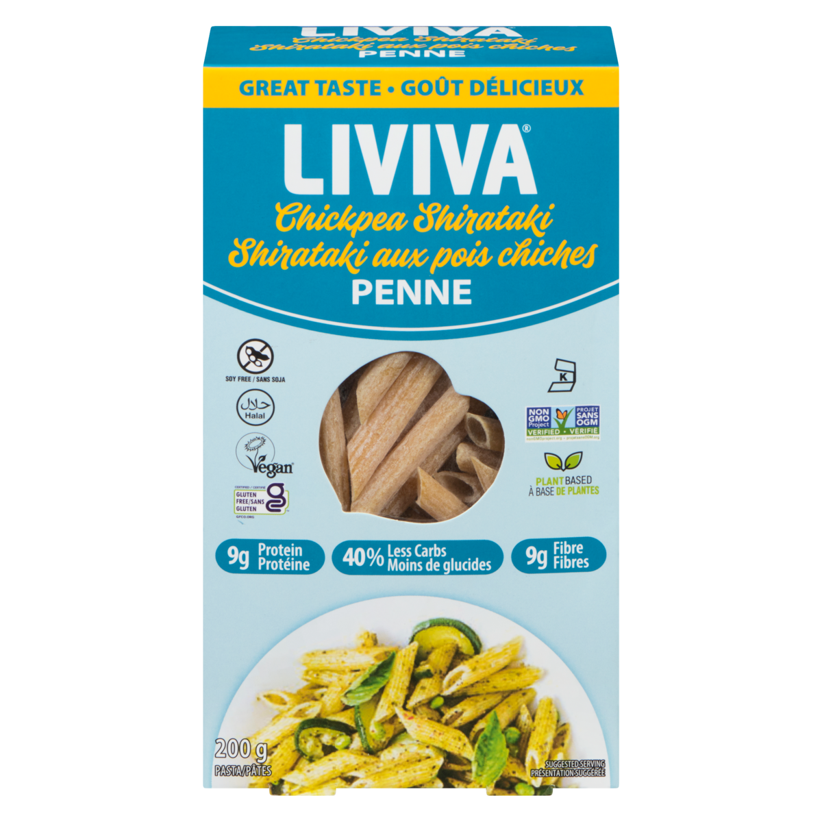 Penne shirataki aux pois chiches