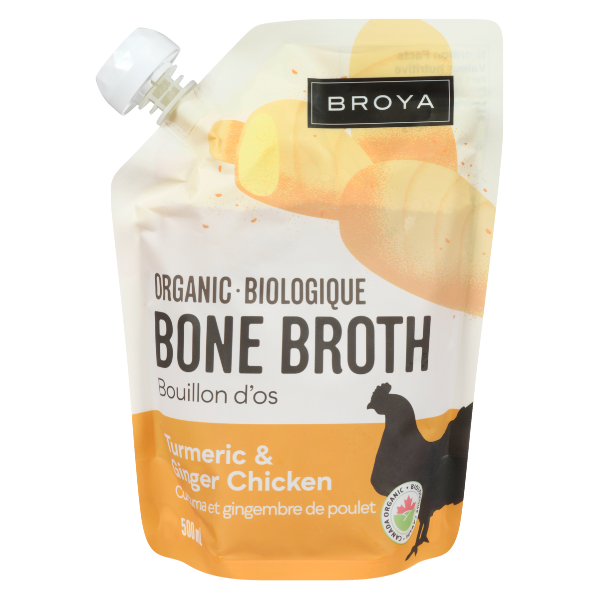 Bouillon d'os de poulet curcuma et gingembre biologique