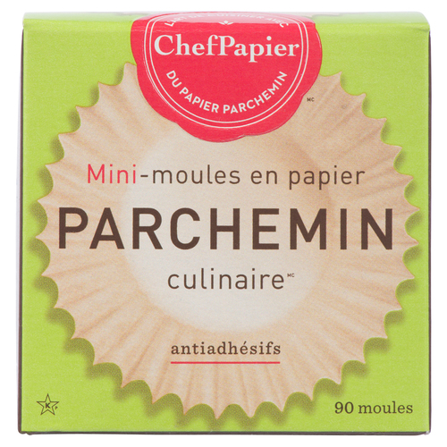 ChefPapier Moules en papier parchemin minis anti-adhésifs 90 un