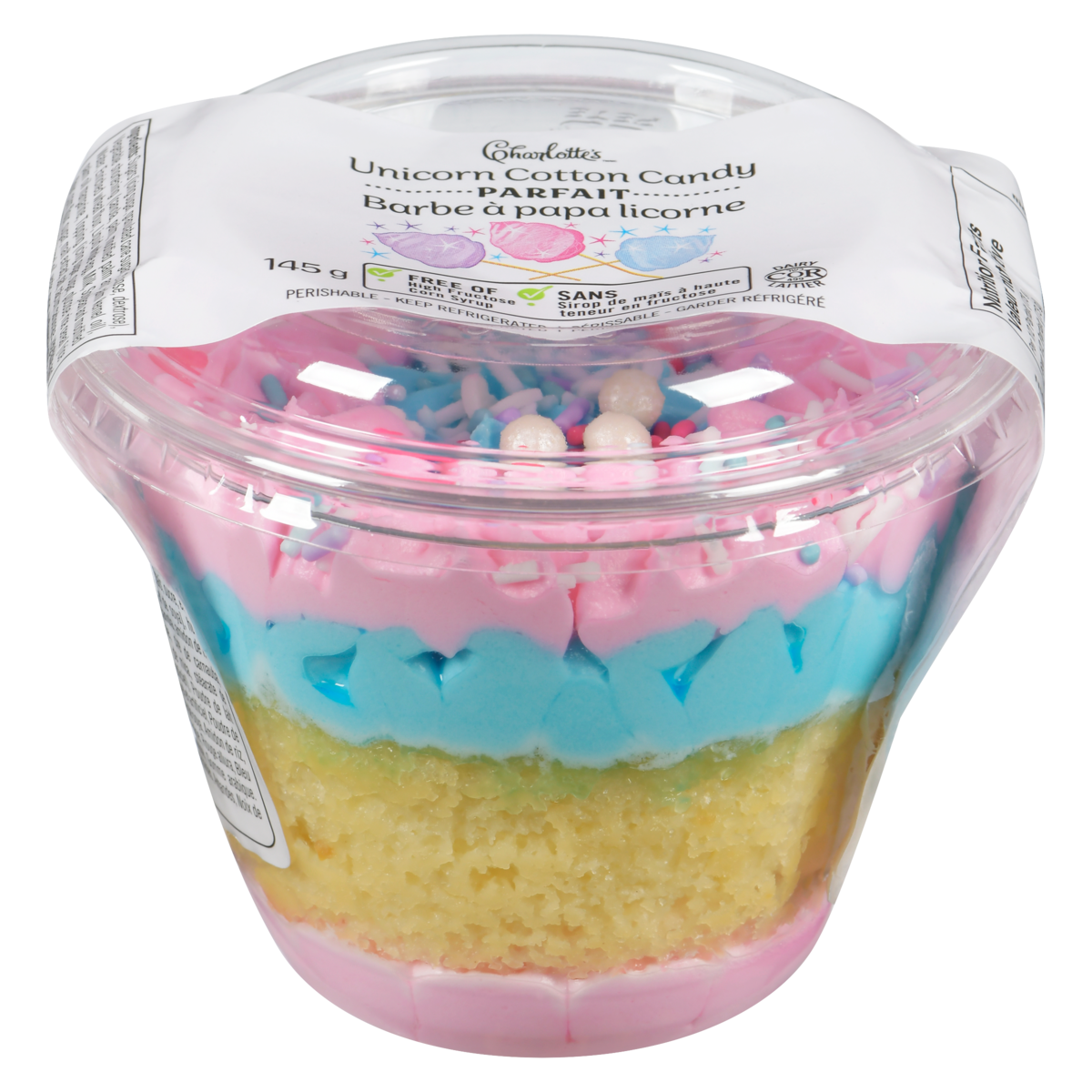 Parfait barbe à papa licorne