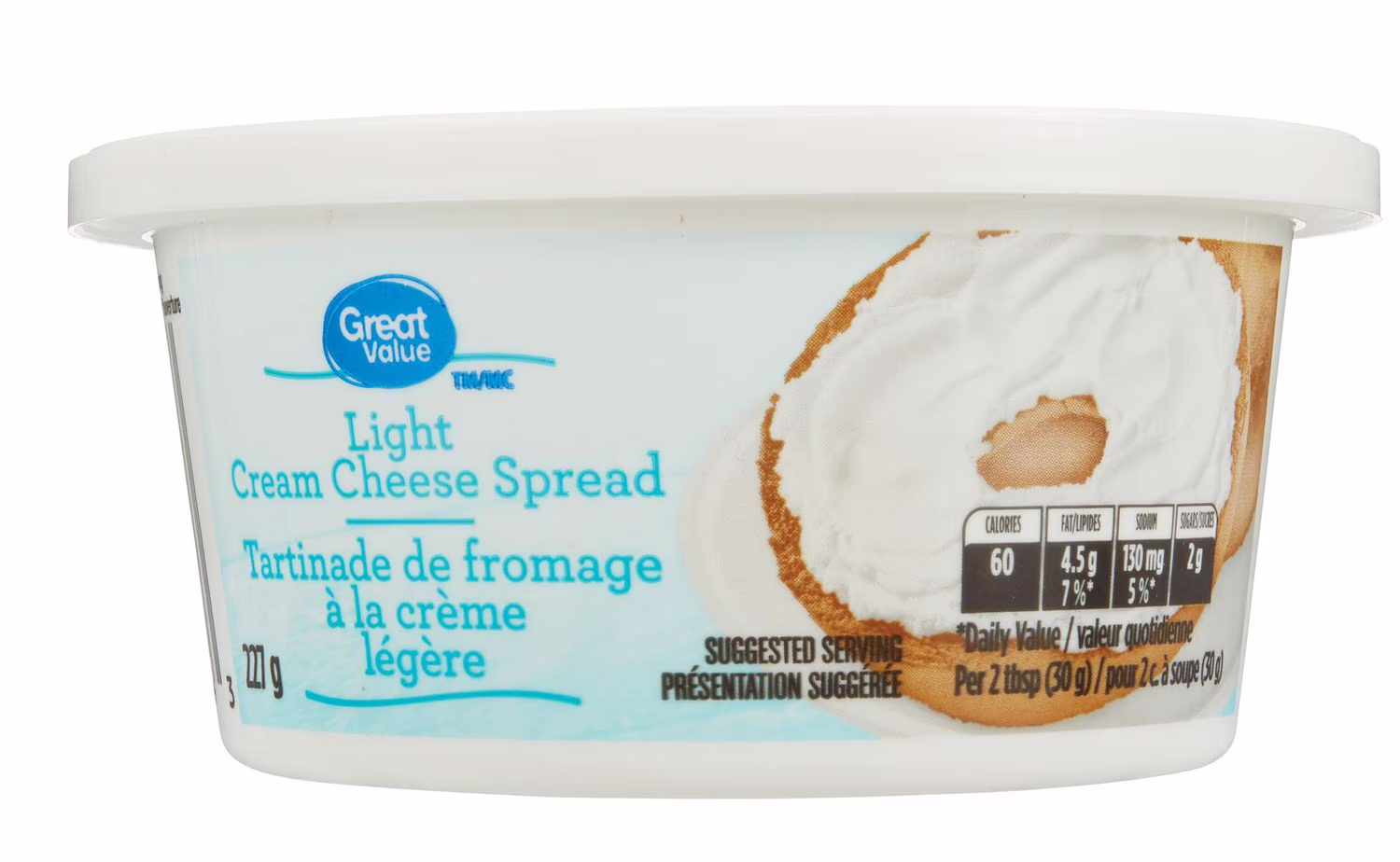 Tartinade de fromage à la crème léger great value